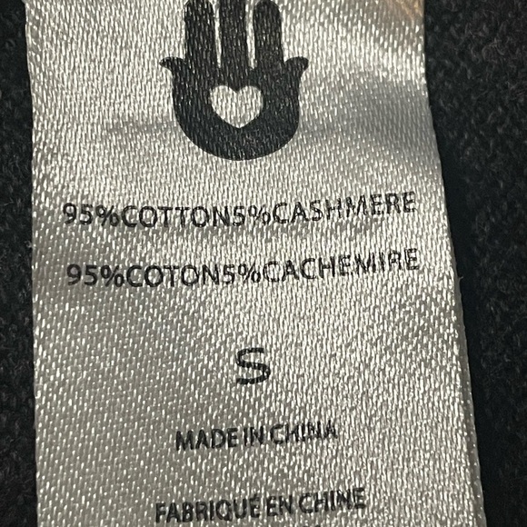 Spiritual Gangster Soft Oversized Gray Cotton sweater with gold thread piping. S - Picture 6 of 13